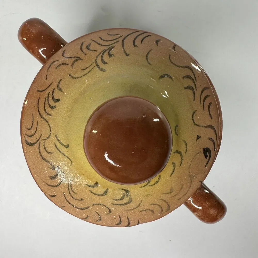 Covered Sugar Bowl‎ Mexico Majolica Venegas Hand Painted Pottery Fruit Pears